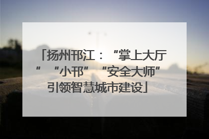 扬州邗江：“掌上大厅”“小邗”“安全大师”引领智慧城市建设